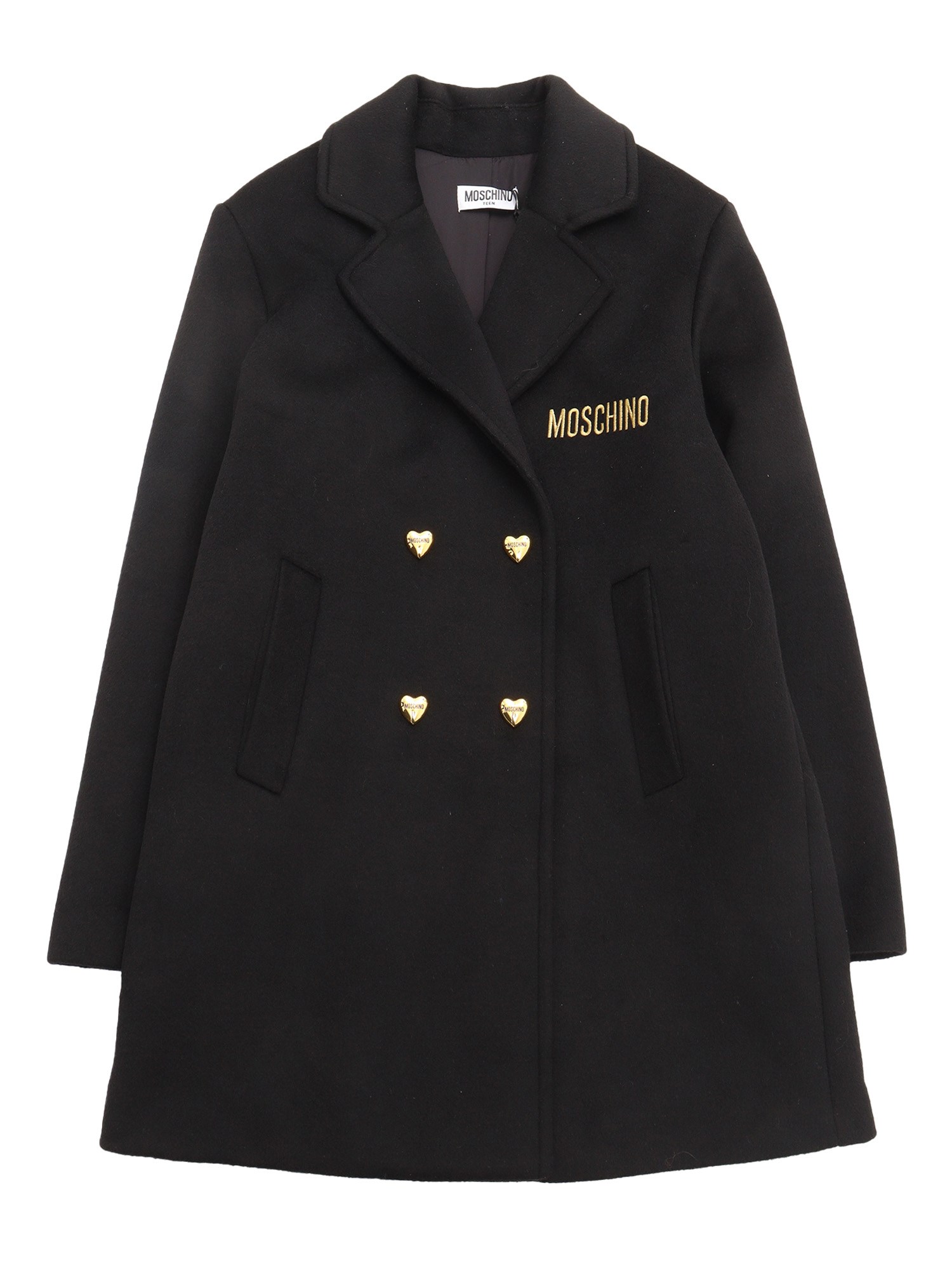 Shop Moschino Kid Coat In Black