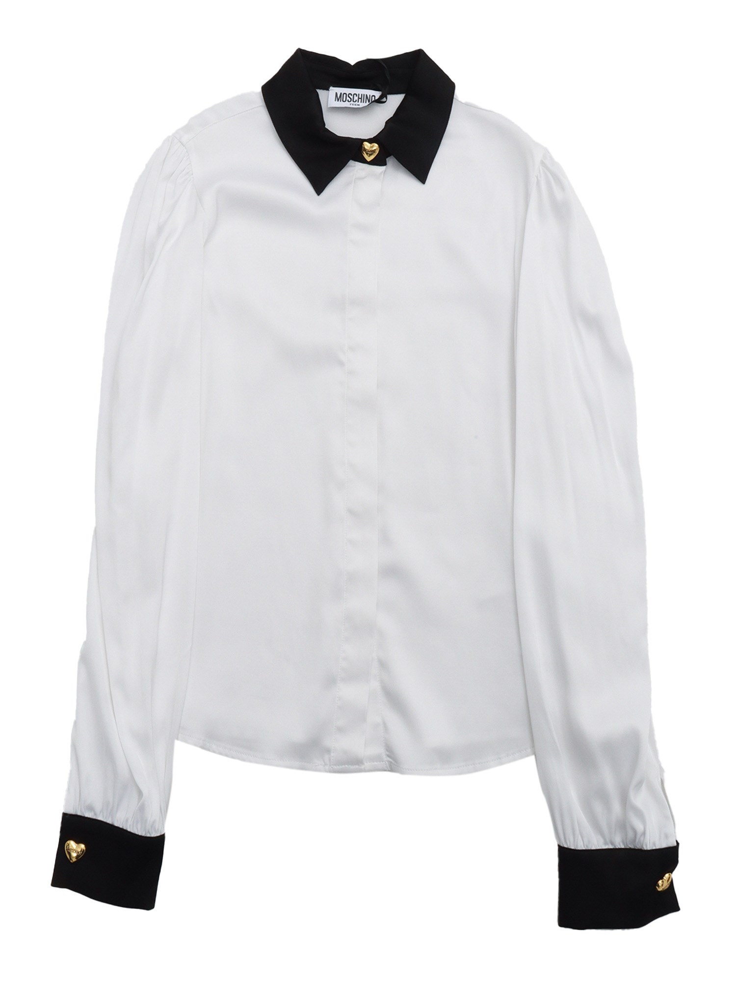 Shop Moschino Kid Long Sleeved Shirt In White