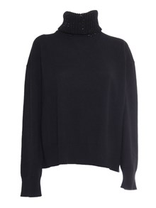 FABIANA FILIPPI TURTLE NECK SWEATER WITH SEQUIN COLLAR