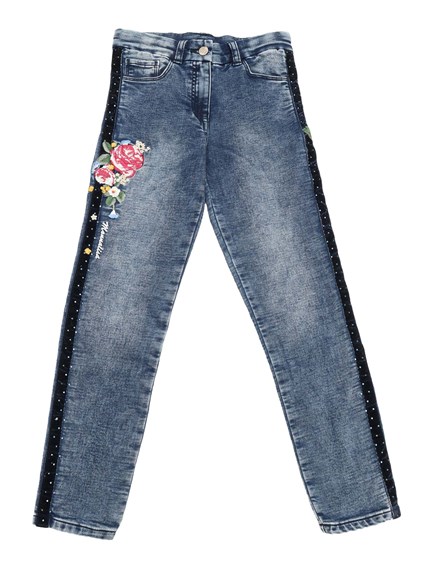 Monnalisa JEANS RICAMATI FLEECE DEN