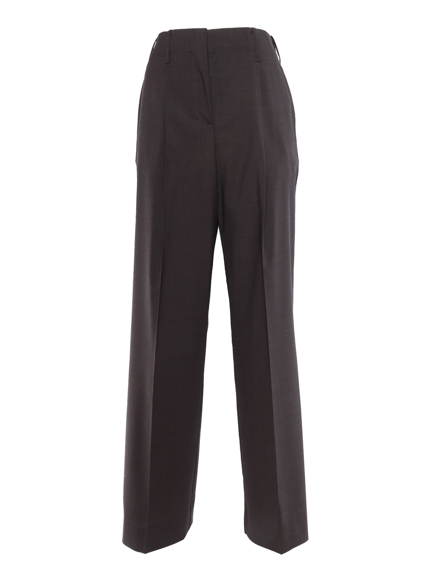P.a.r.o.s.h . Pleat Straight-leg Trousers In Brown