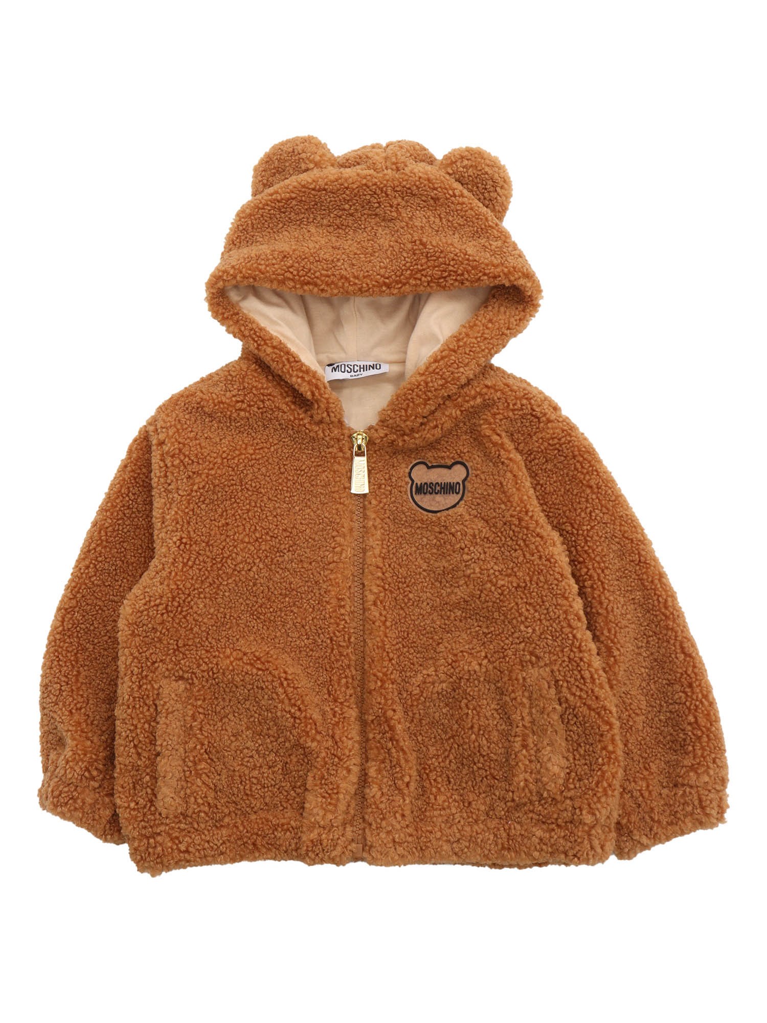 Shop Moschino Kid Jacket In Brown