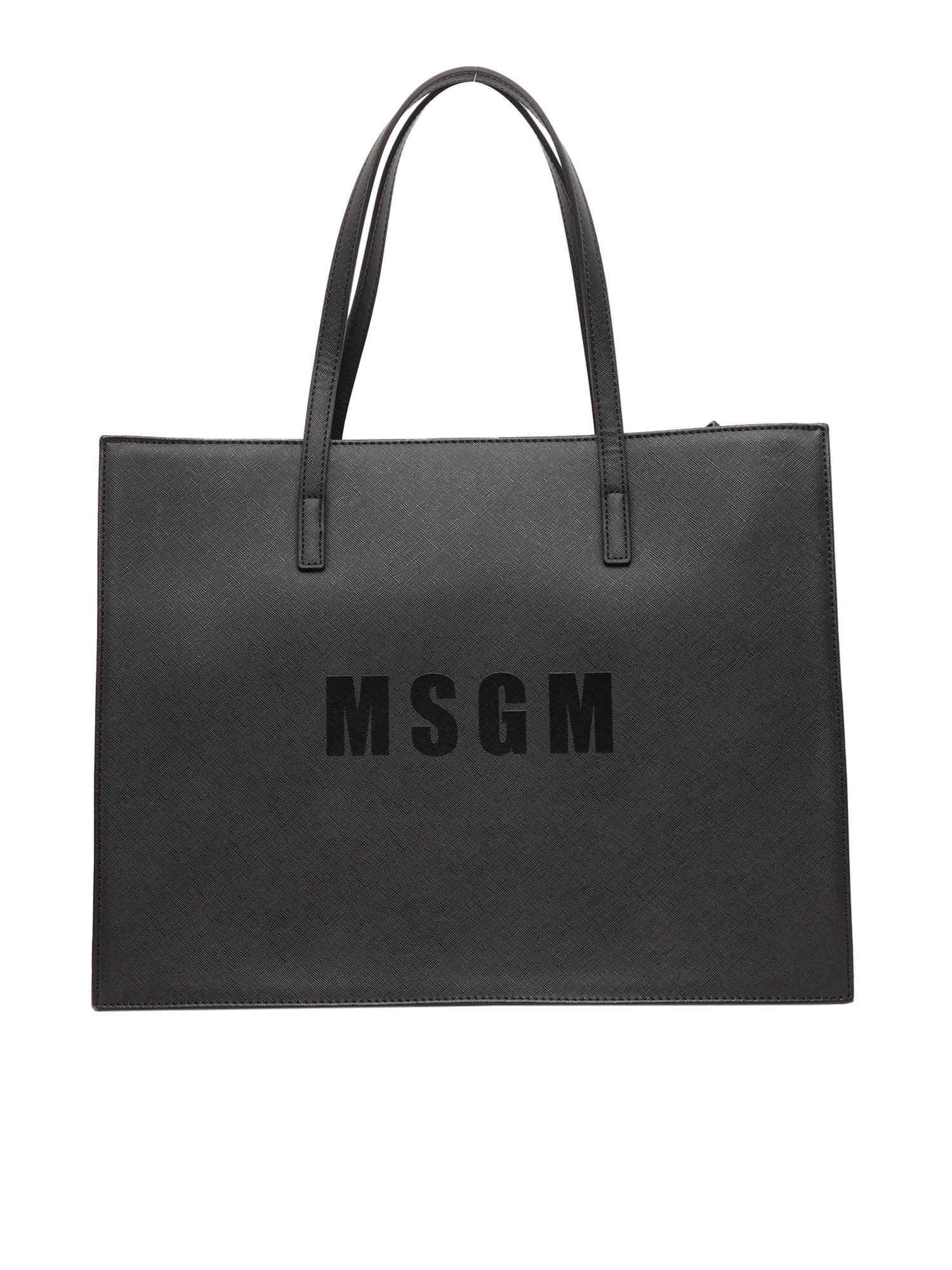 MSGM ECO-LEATHER MIDI BAGS GIRL NERO/BLACK 