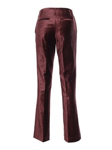 FORTE FORTE Trumpet pants in cotton and viscose stretch velvet