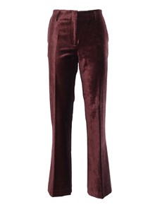 FORTE FORTE Trumpet pants in cotton and viscose stretch velvet