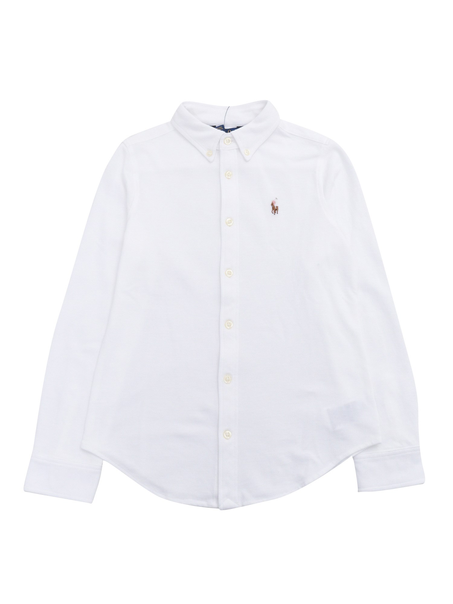 Polo Ralph Lauren Kids' Knit Oxford-shirts-button Front Shirt In White