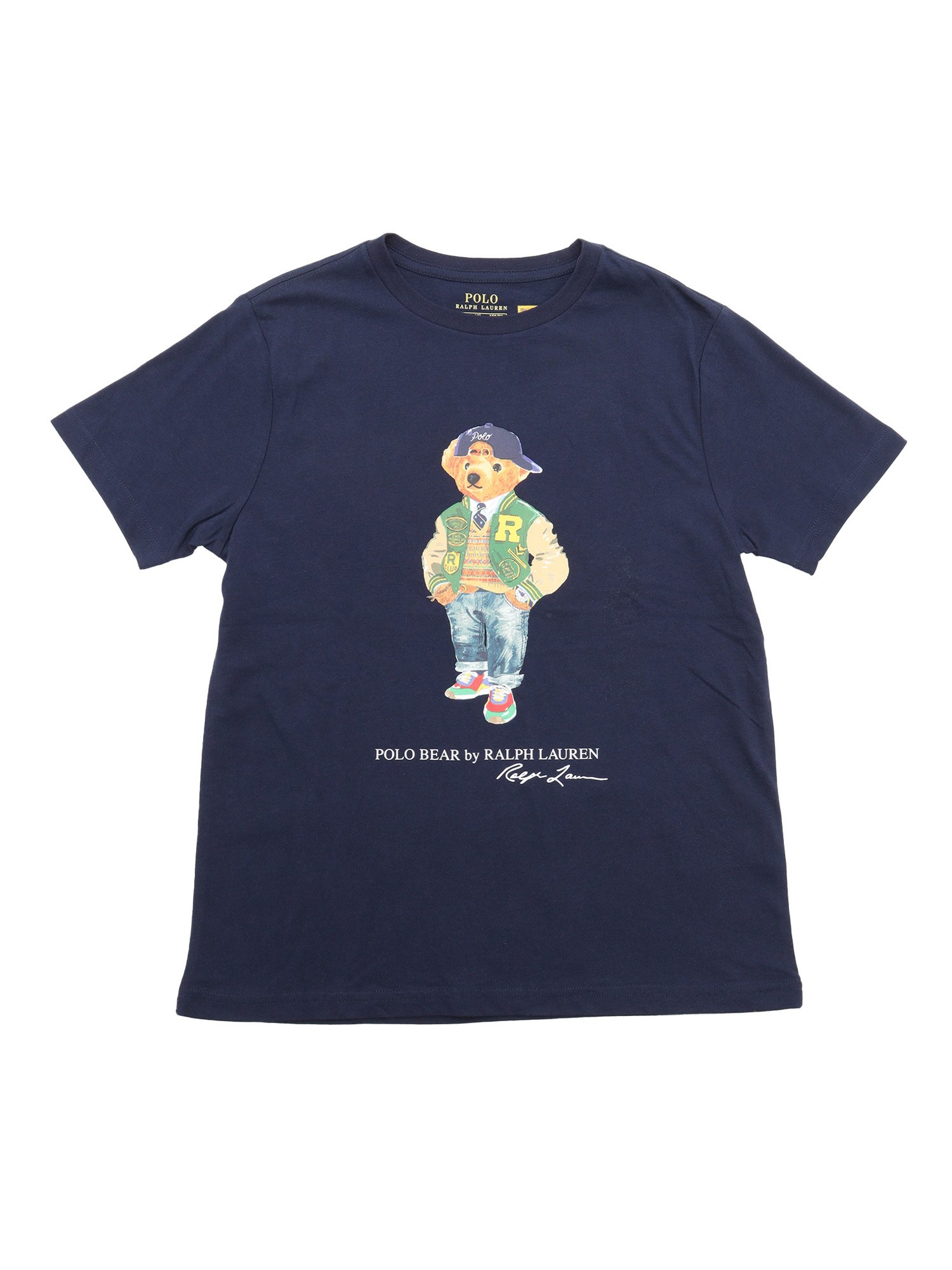 Polo Ralph Lauren Kids' Ss Cn-knit Shirts-t-shirt In Blue