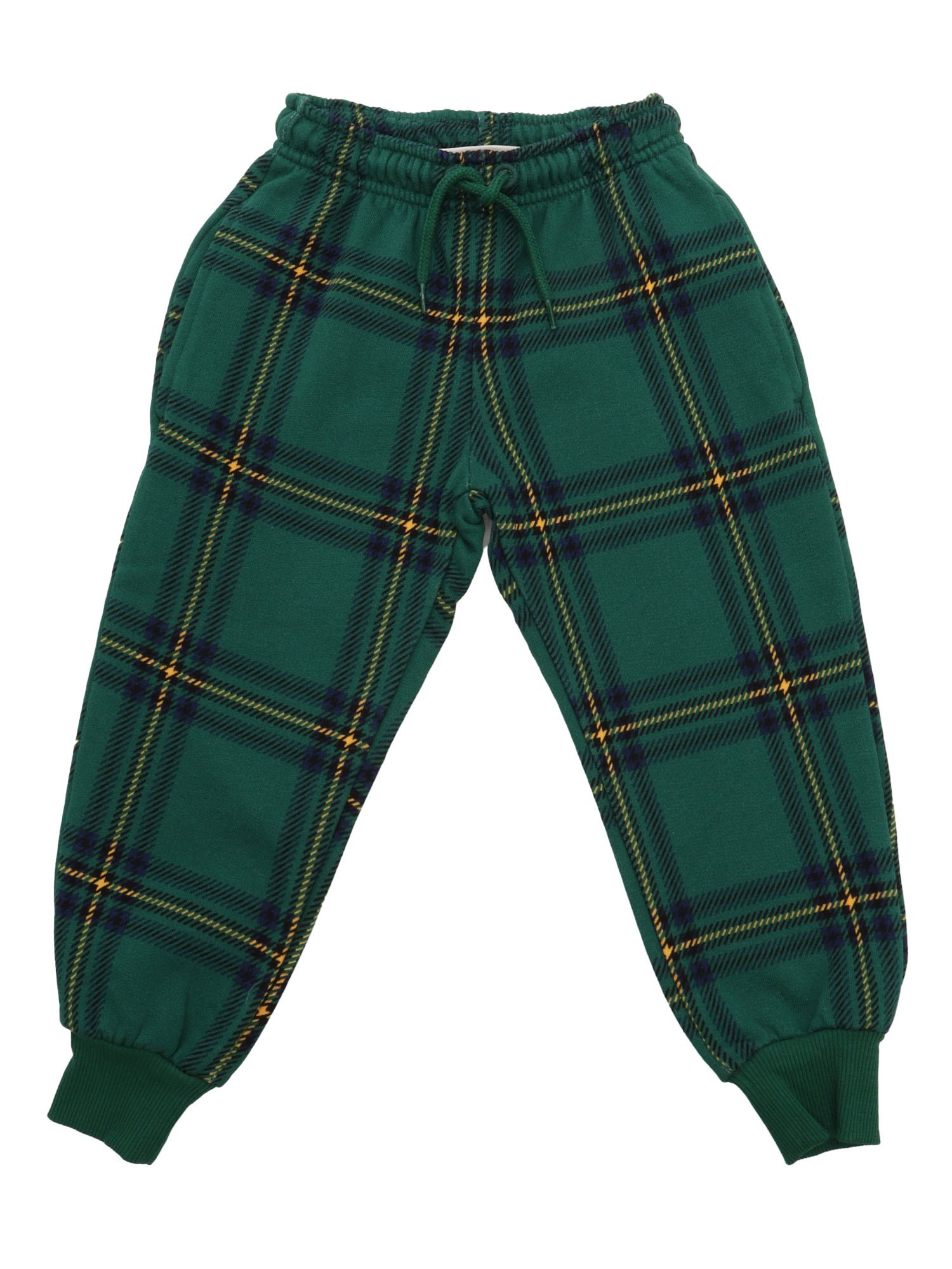 Shop Mini Rodini Check Aop Sweatpants In Green