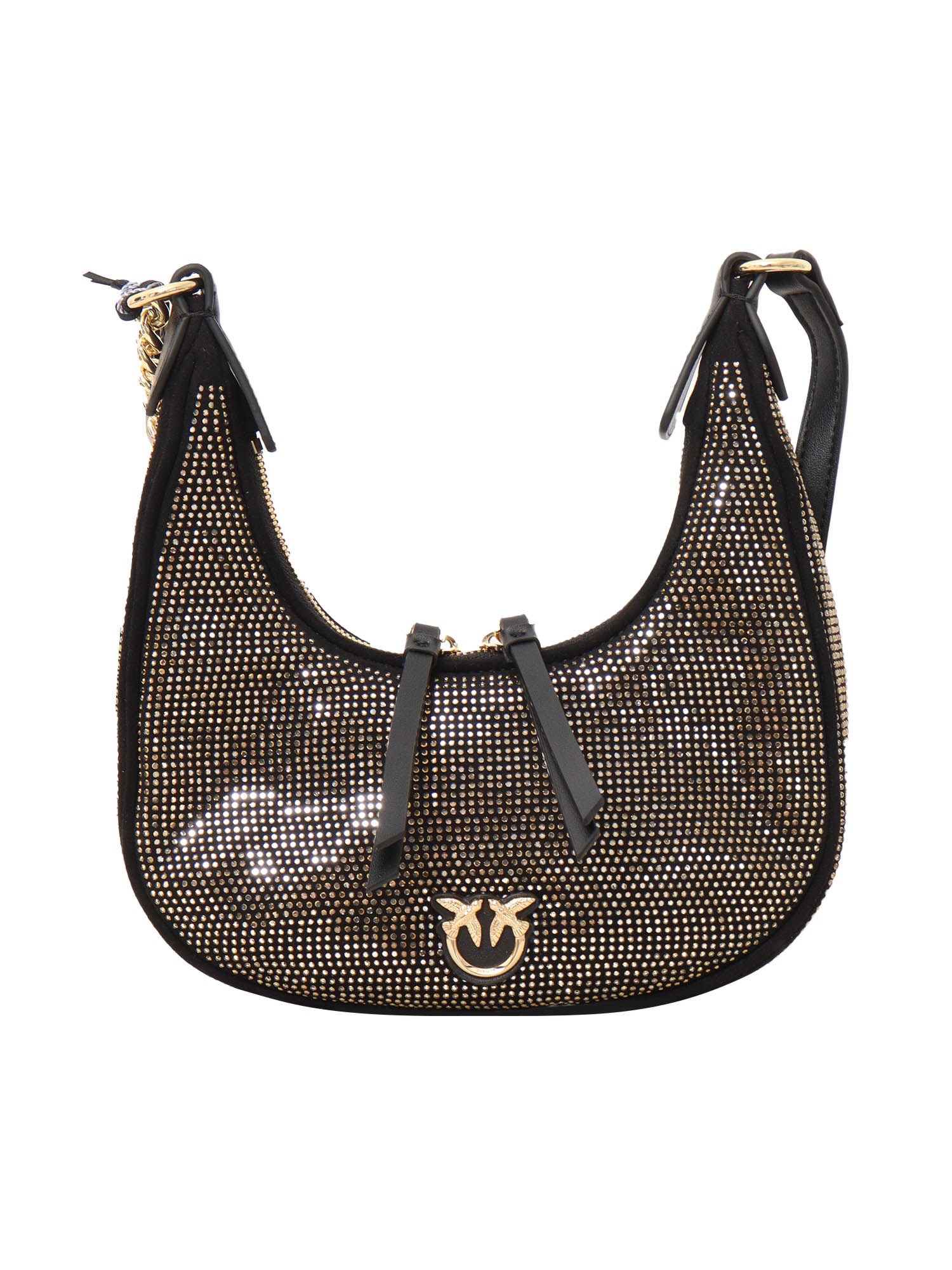 Pinko Brioche Mini Hobo Bag In Black