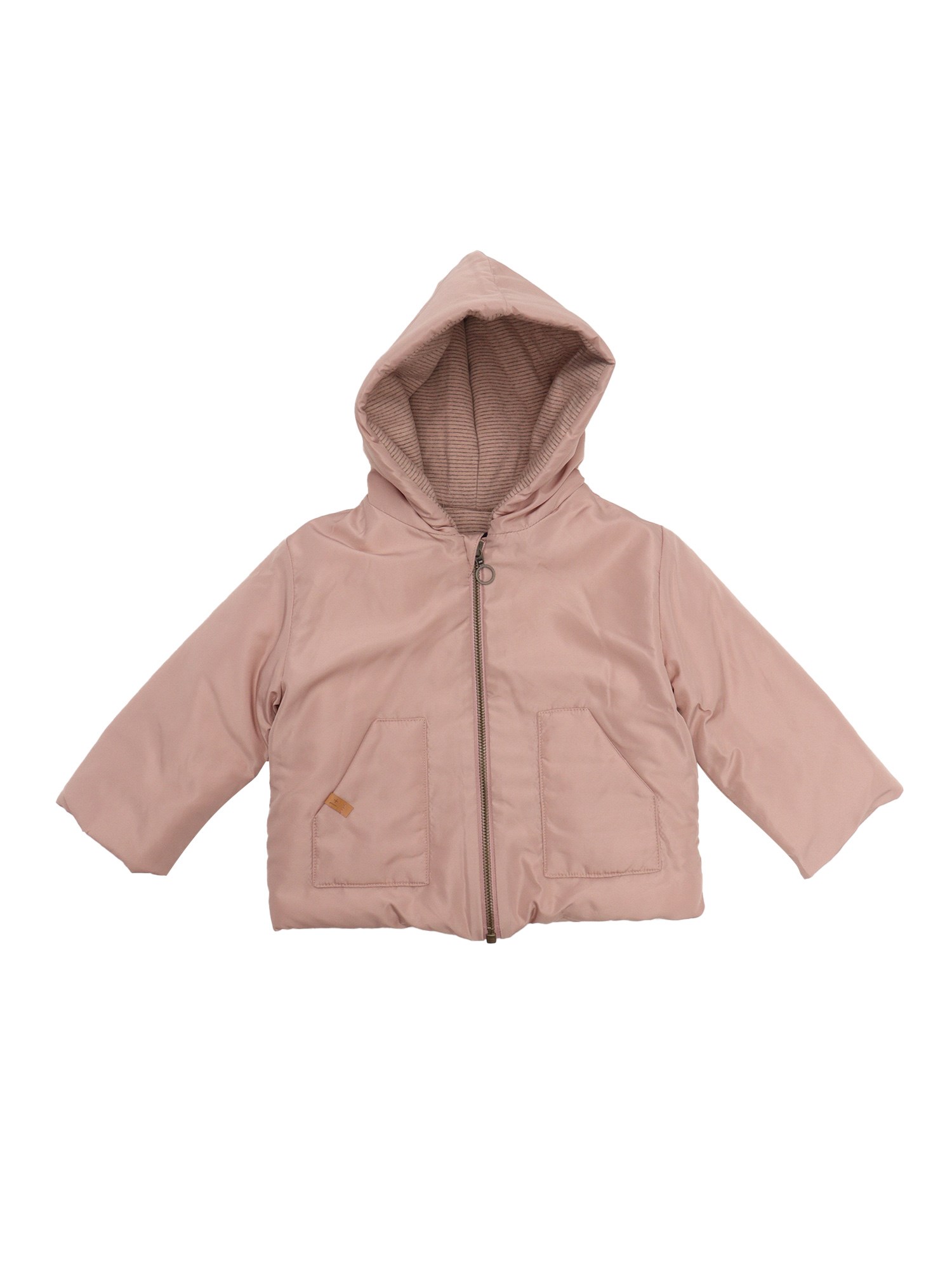 Shop One More In The Family Padded Jacket Fine Stripes Jersey Inside Lining In Pink