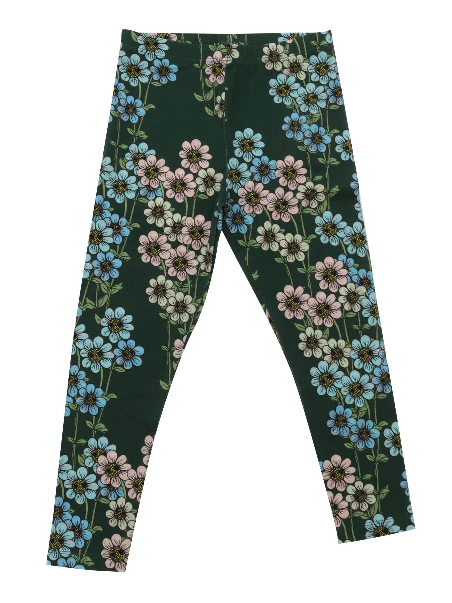 Shop Mini Rodini Daisys Aop Leggings In Green