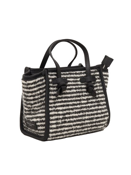 MARCELLA GIANNI CHIARINI LEATHER AND FABRIC BAG