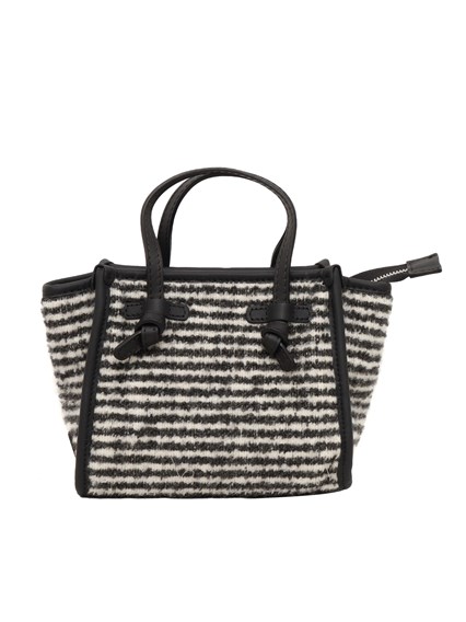 MARCELLA GIANNI CHIARINI LEATHER AND FABRIC BAG