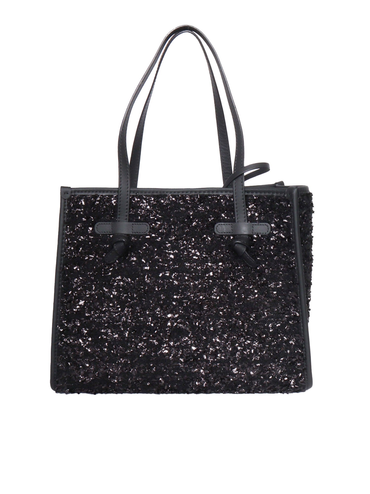 Shop Marcella Gianni Chiarini Fabric And Leather Bag In Black