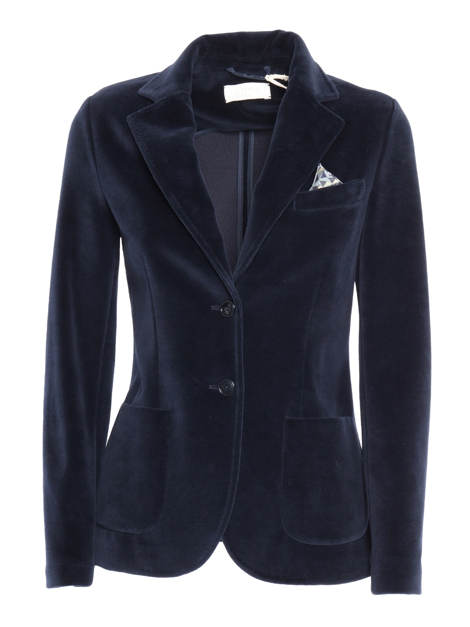 Shop Circolo 1901 Velvet Jacket In Blue