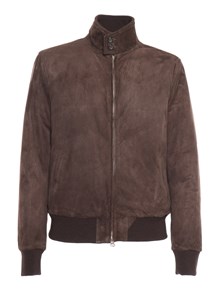 STEWART JACKET WITH DOUBLE SLIDER ZIP, BARRACUDA COLLAR WITH 2BUTTONS, 2WELT SIDE POCKETS, BOTTOM GARMENT AND CUFFS IN RIB KNIT. GOOSE DOWN PADDING.