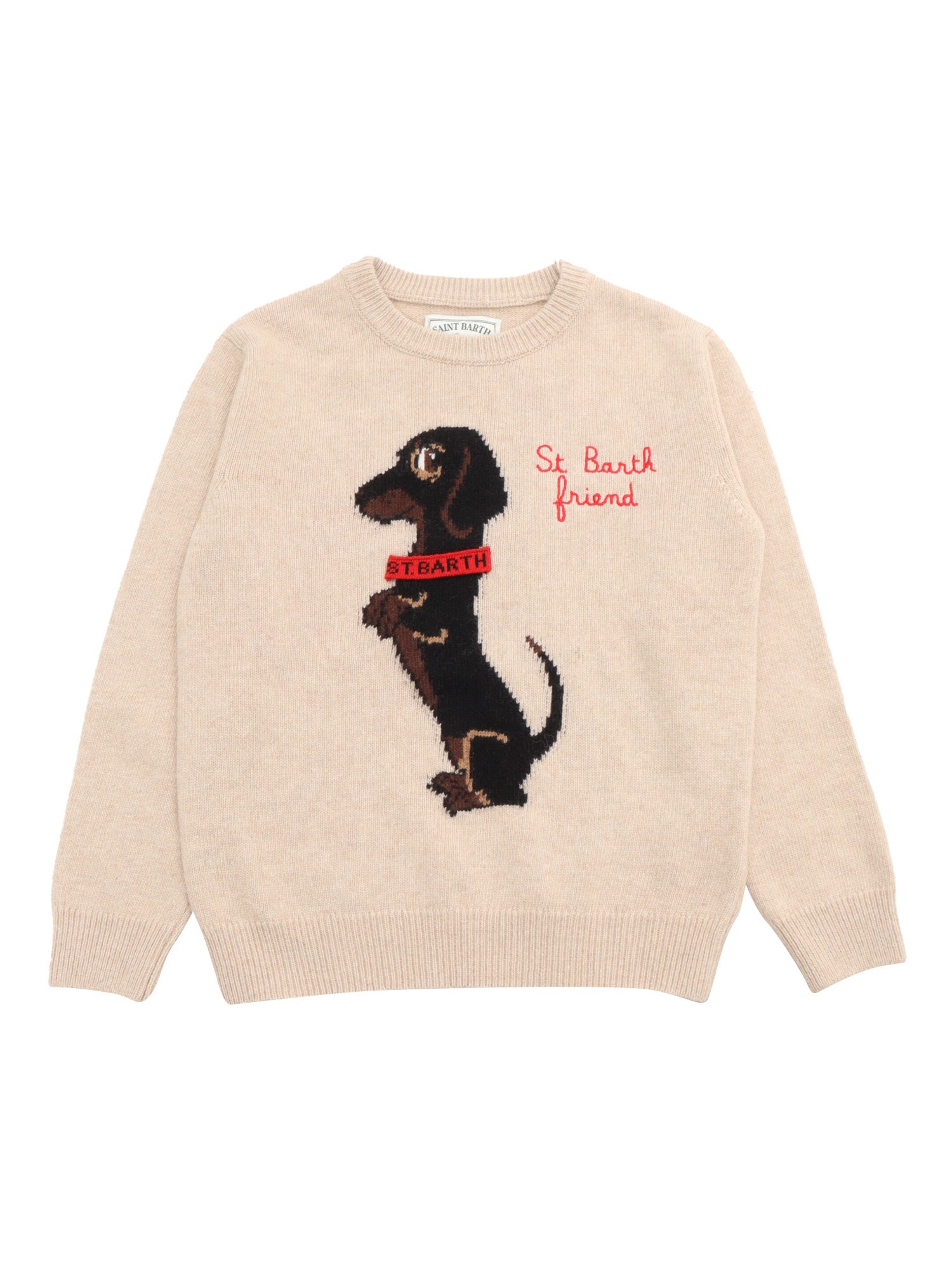 Mc2 Saint Barth Kids' Crewneck Jaquard Sweater In Multi