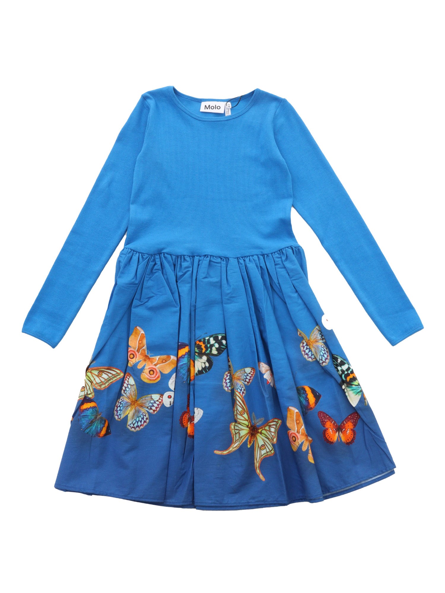 Shop Molo Casie Dress Ls In Blue