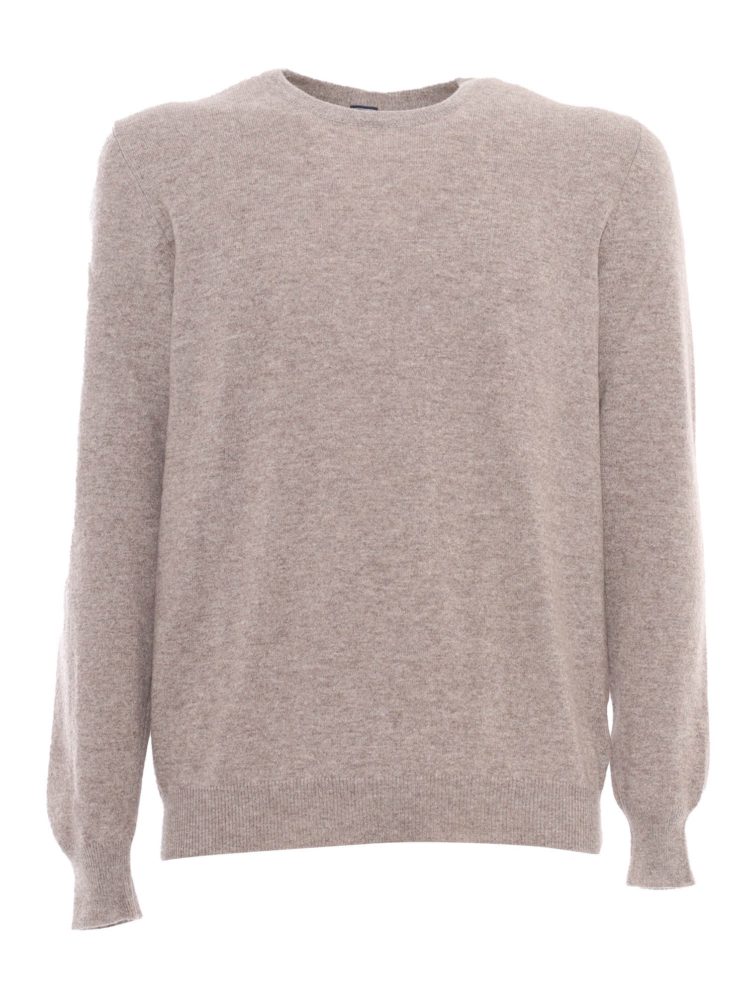 Shop Fedeli Crew-neck L/s Knitted Sweater Man In Beige