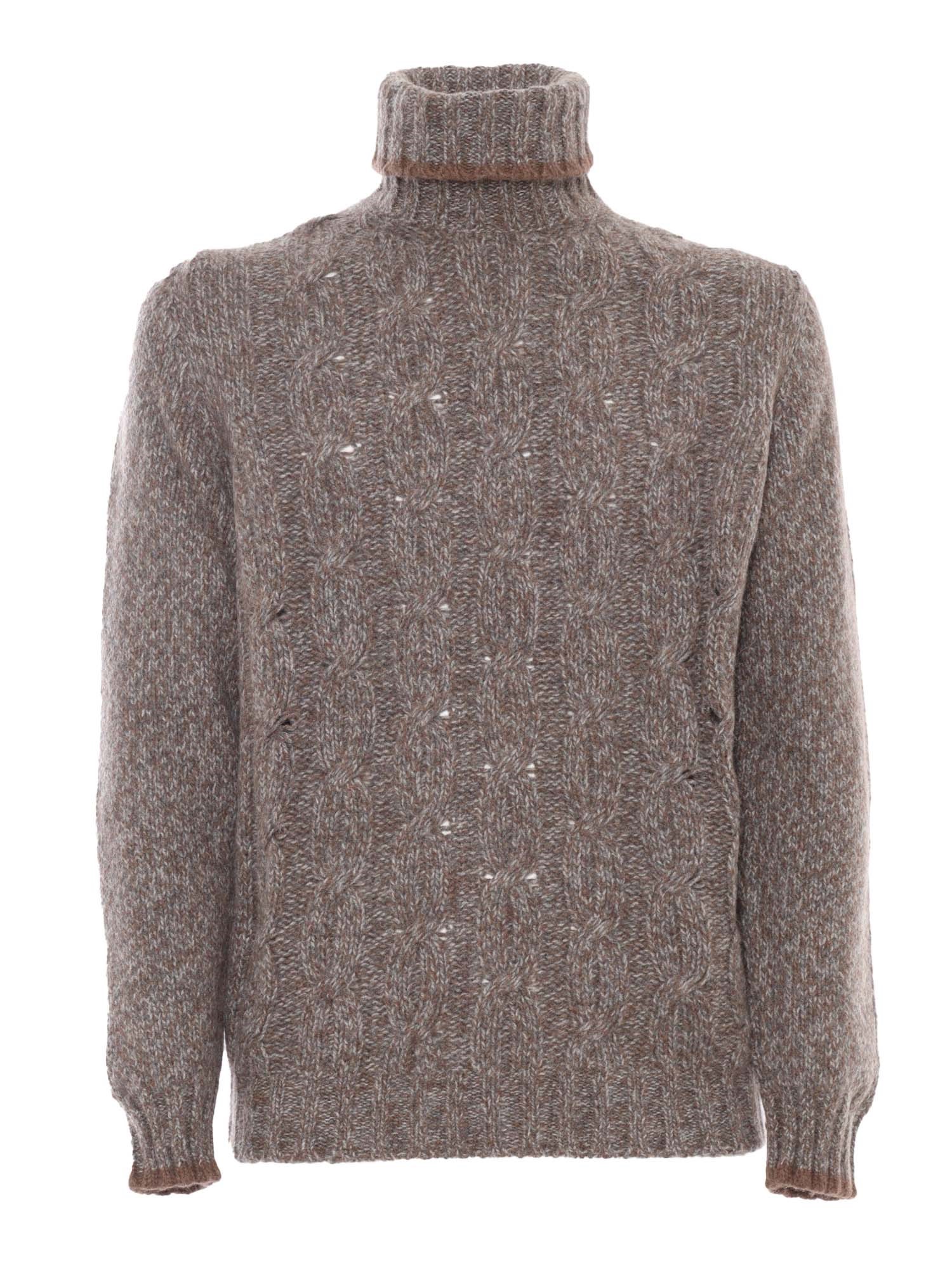 Shop Fedeli Turtle-neck L/s Knitted Sweater Man In Multi