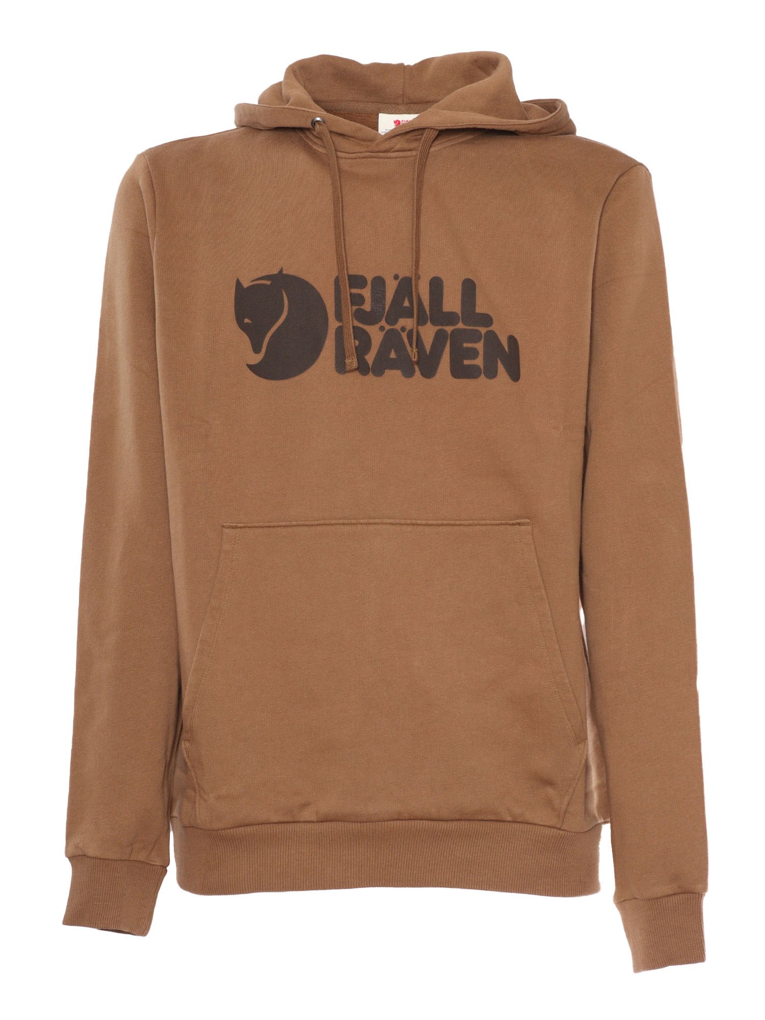 Shop Fjallraven Kanken Fj�llr�ven Logo Hoodie M / Fj�llr�ven Logo Hoodie M In Brown