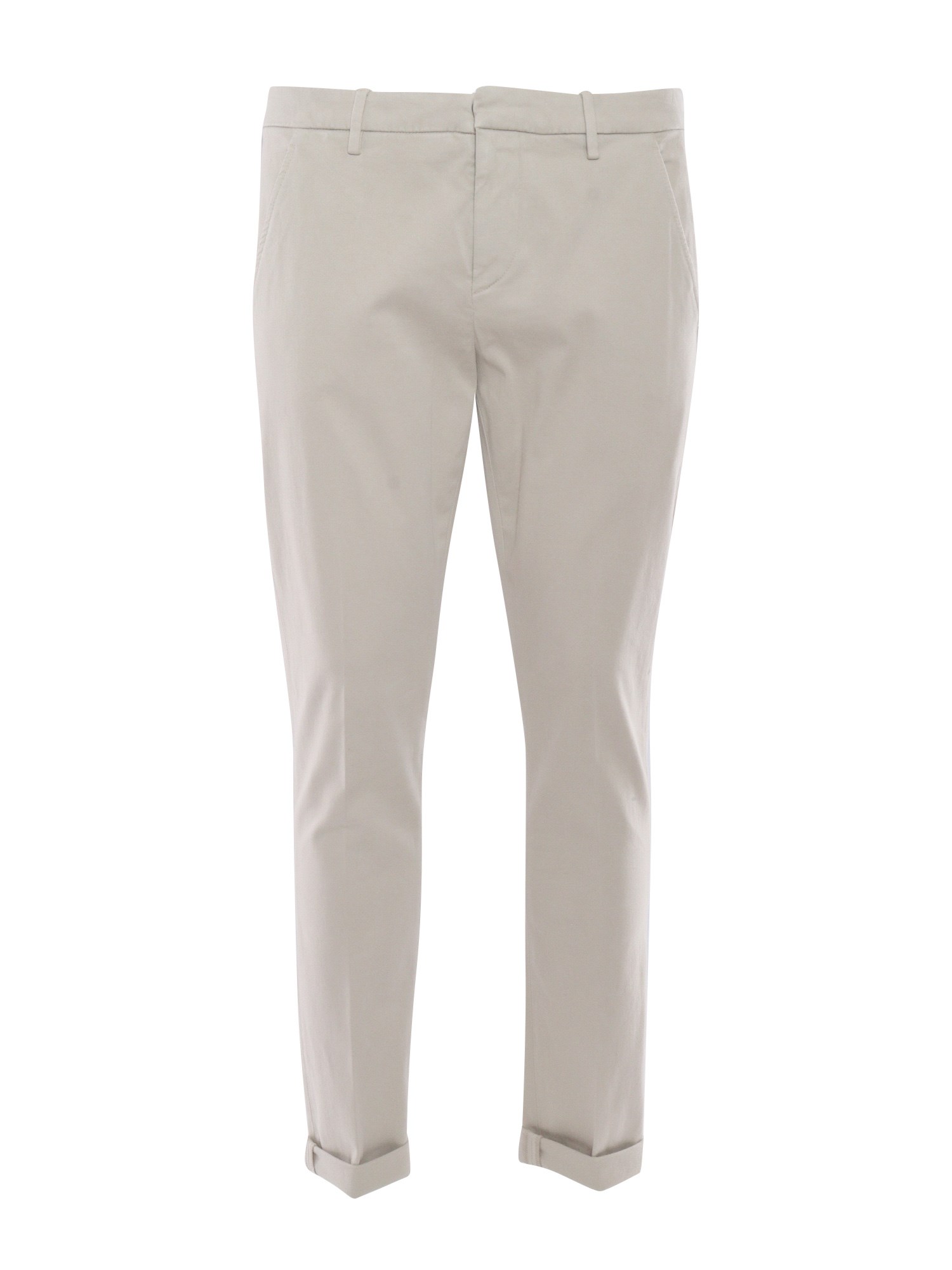 Dondup Man Pants Grey Size 34 Cotton, Elastane In Gray