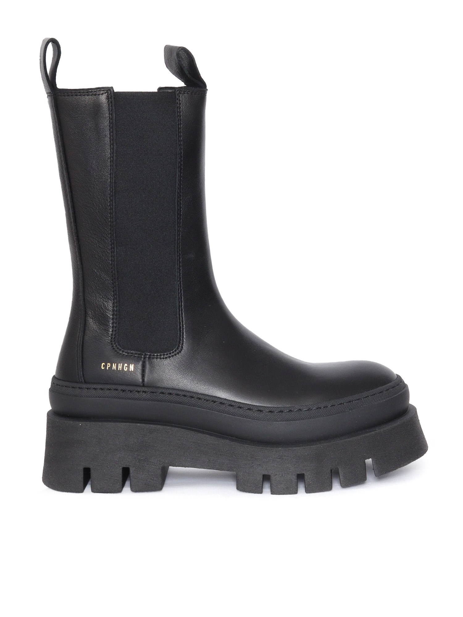 Shop Copenhagen Woman Leather Chelsea Boot In Black