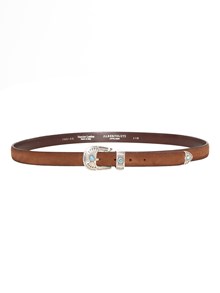 ALBERTO LUTI VINTAGE EFFECT SUEDE BELT IN BURNT COLOR
