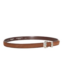 ALBERTO LUTI VINTAGE EFFECT SUEDE BELT IN BURNT COLOR