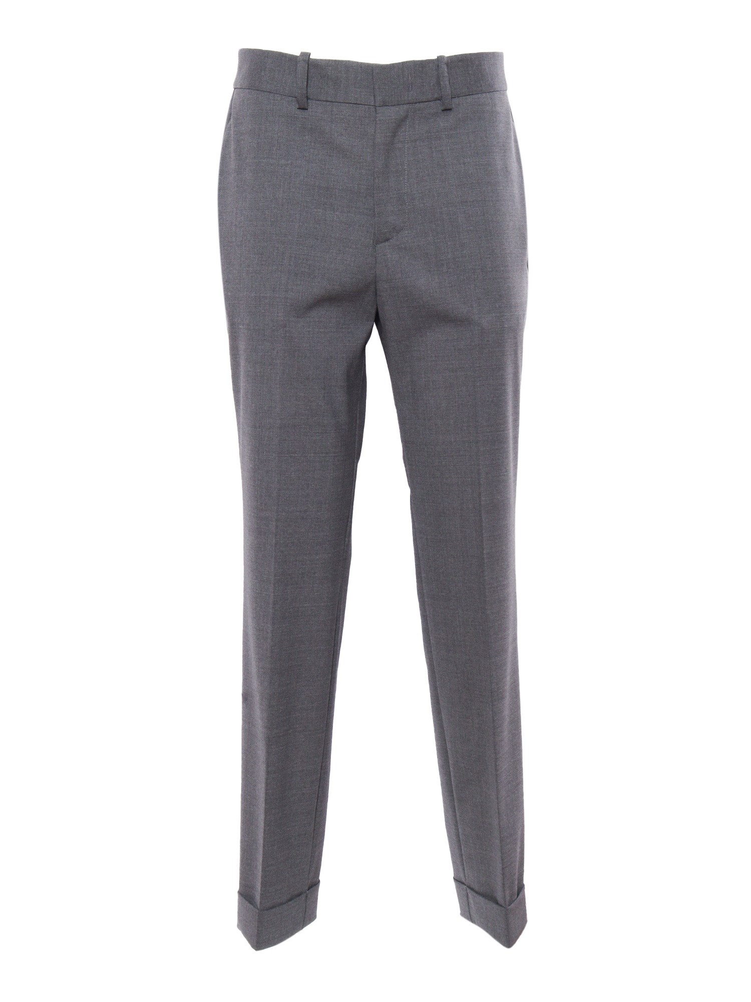P.a.r.o.s.h Tailored Black Trousers With Classic Waistband And Subtle Cuff In Gray