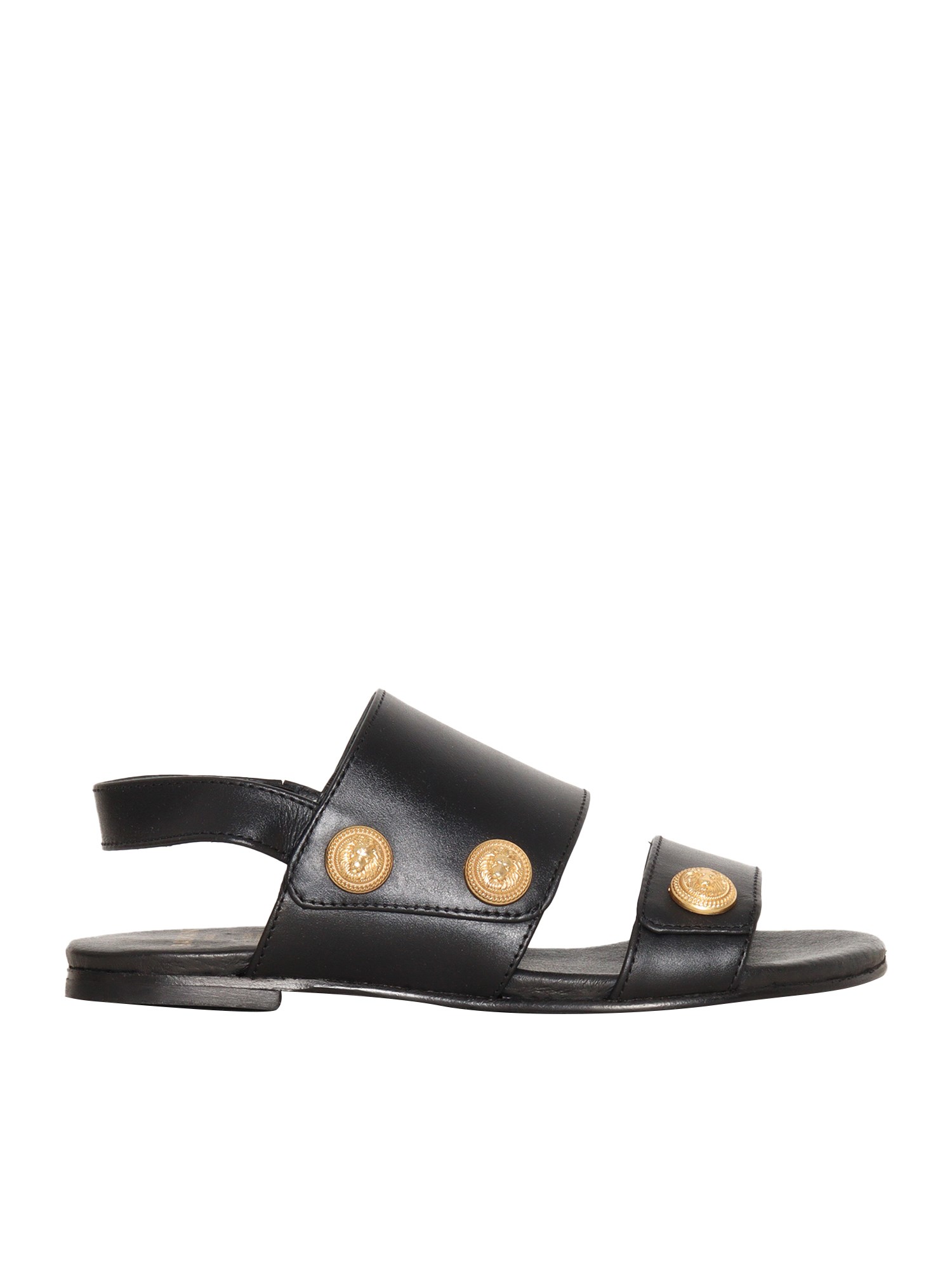 Balmain Leather Sandals In Black