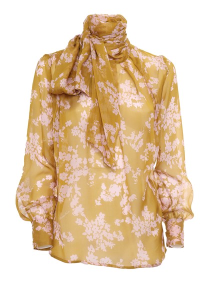 ELISABETTA FRANCHI Silk yellow shirt