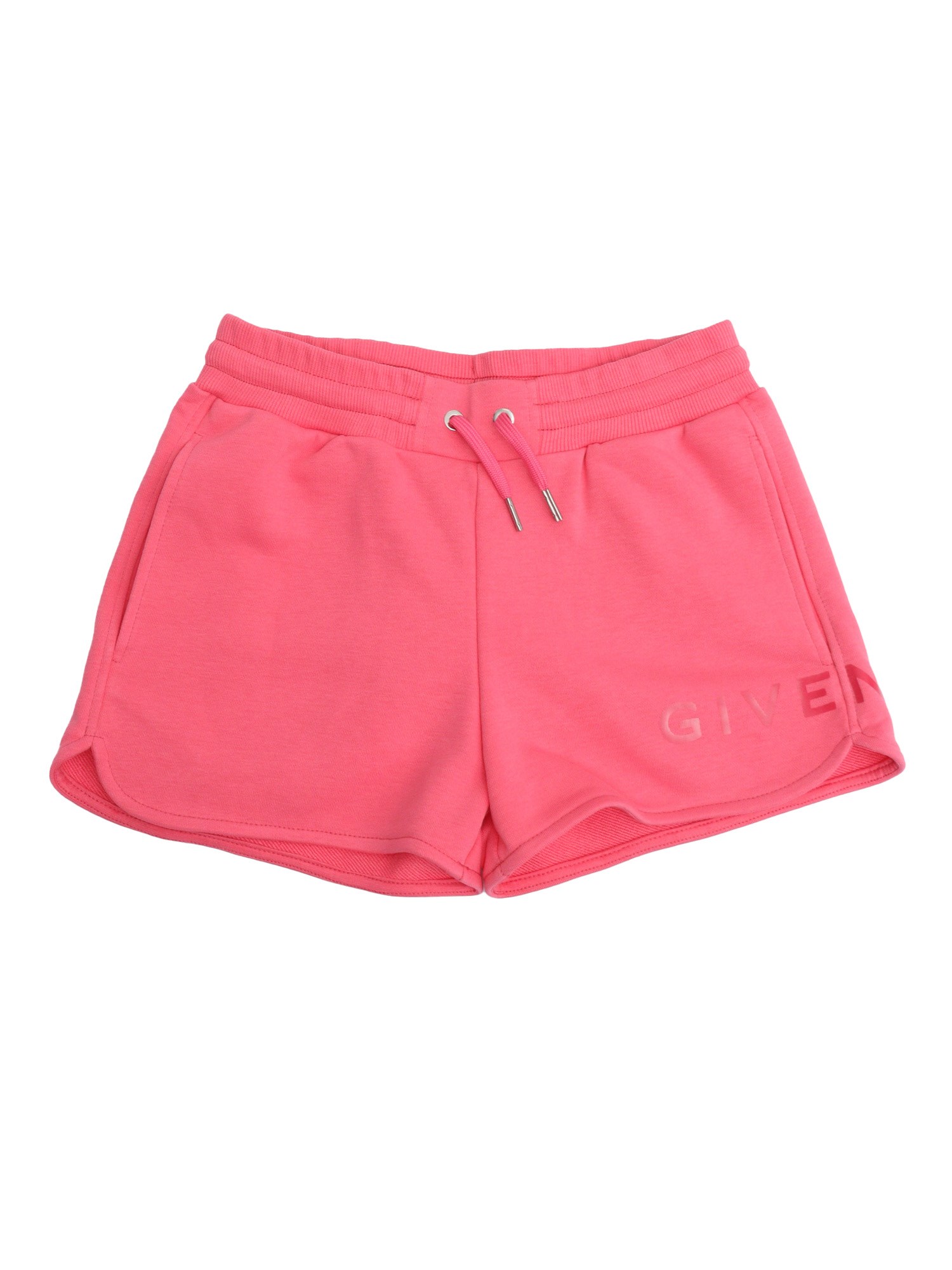 Givenchy Pink Shorts For Girl With Logo In Red