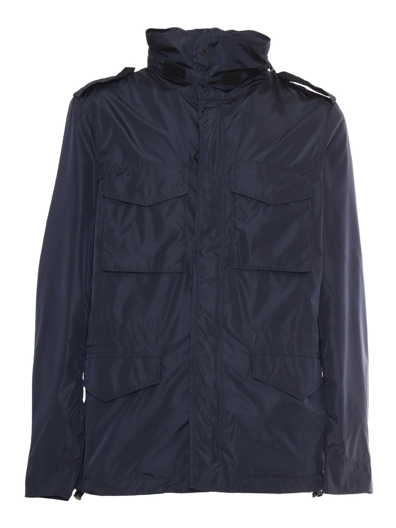 Aspesi Man Jacket Midnight Blue Size M Polyester, Polyamide In Blue