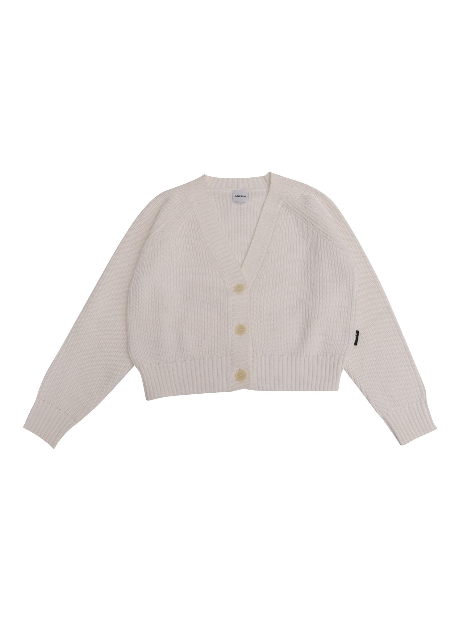 Aspesi Ribbed Button-up Cardigan In Neutral