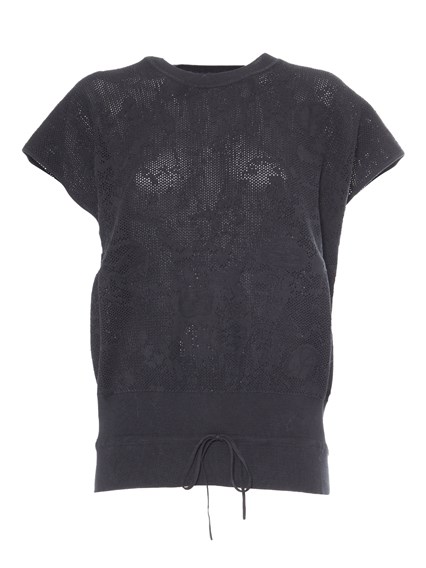 FABIANA FILIPPI COTTON JACQUARD CREWNECK VEST