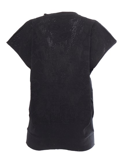 FABIANA FILIPPI COTTON JACQUARD CREWNECK VEST
