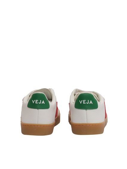 Veja SMALL ESPLAR CHROMEFREE LEATHER EXTRA-WHITE_PEKIN_EMERAUDE