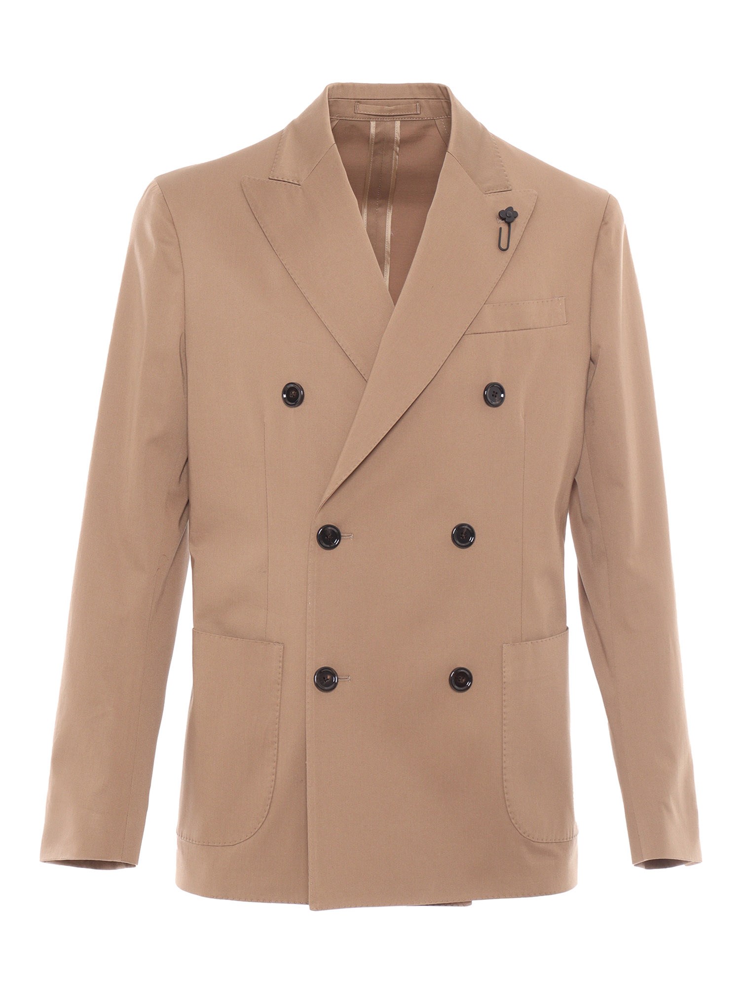 Lardini Rome Double-breasted Tailored Jacket In Brown