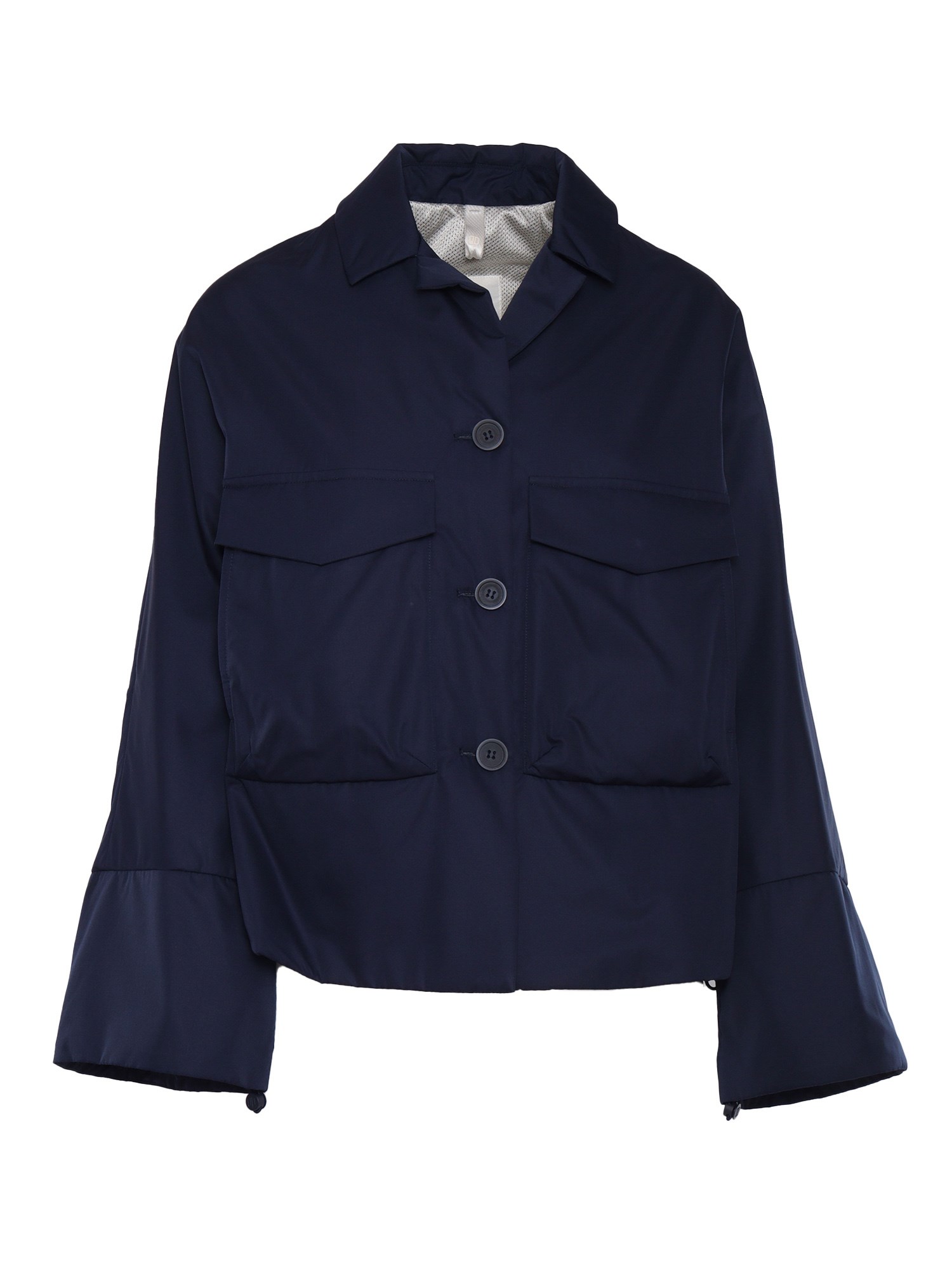 Duno Cropped Jacket With Classic Collar In Blue