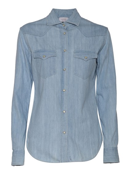 Mazzarelli DENIM ATHENA SHIRT WITH SIDE POCKETS