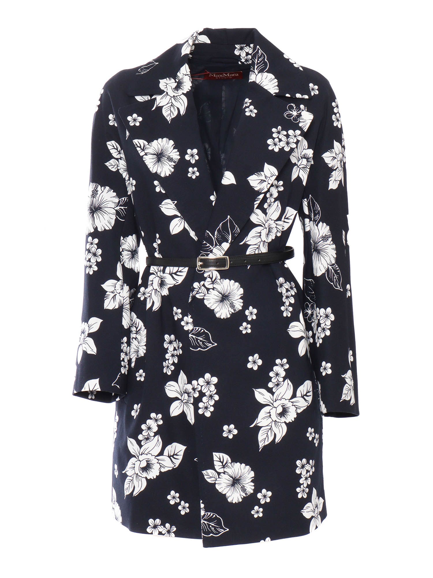 Max Mara Studio Viterbo Overcoat In Blue