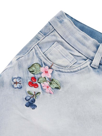 Monnalisa DENIM SHORTS WITH RHINESTONES