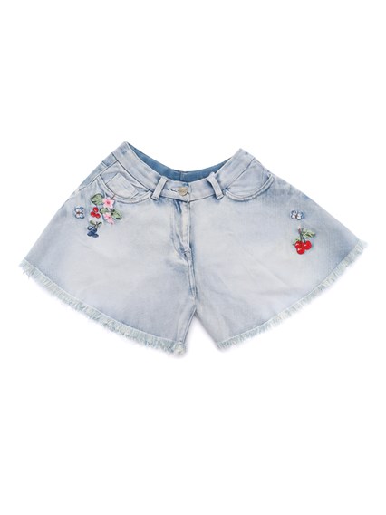 Monnalisa DENIM SHORTS WITH RHINESTONES