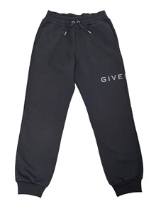 Givenchy Kids Fleece trousers, 85% organic cotton 15% polyester, elasticated waist with drawstring, Givenchy print on left side, 4G print under back pocket.
