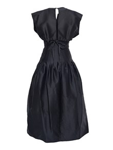 FABIANA FILIPPI COTTON SILK MIKADO SLEEVELESS DRESS FITTED AT WAIST