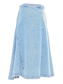 FABIANA FILIPPI BLUE DENIM FLARED MIDI SKIRT