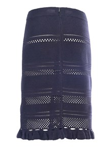 FABIANA FILIPPI MULTISTITCH COTTON KNIT SKIRT WITH BOTTOM ROUCHE