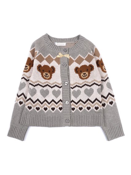 Monnalisa JAQUARD MIX WOOL CARDIGAN