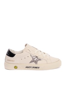 Golden Goose MAY LEATHER UPPER TOE AND HEEL GLITTER STAR SIGNATURE FOXING SNEAKERS